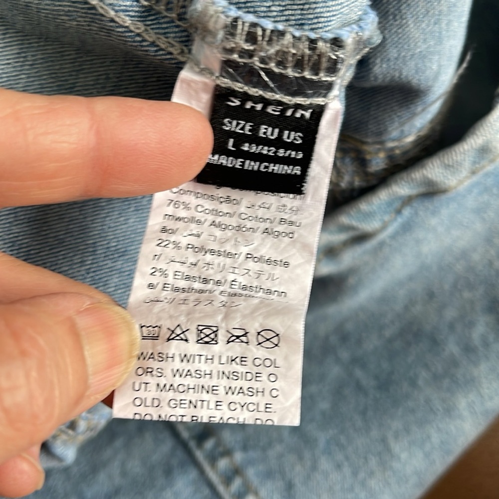 NWOT Shein Icon stretchy denim belted dress - Picture 6 of 6